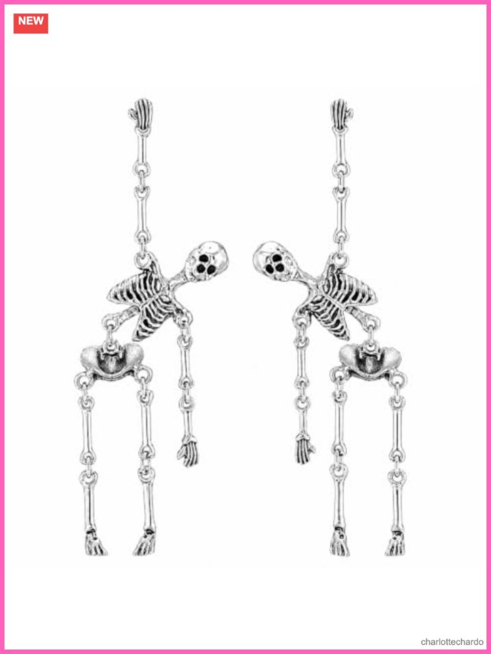 Gothic Skeleton Dangle Earrings Alloy Halloween Costume Jewelry